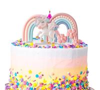 6 Pcs Unicorn Cake Topper, Rainbow Cake Topper, Unicorn Cake Decorations for Birthday Parties, Kid Showers, Princess-Themed Events