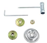 6 Pcs Universal Adapter Kit Trimmer - Replacement Metal Gearbox Blade Nut Fixing Tool Thrust Washer, Rider Plate, Collar Nut, Maintenance Screwdriver For Brushcutter Most Strimmer