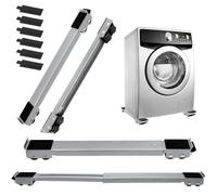 6 Pcs Universal Extendable Furniture Appliances Rollers, Strong Mover Tools with 24 Roller & Brake Equipment Strong Base for Washing Machines Refrigerators Dryers Bearing 600LB Grey