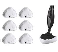 6 PCS Universal Triangle Steam Mop Pads, Compatible with H2O Steam Cleaner, X5 and Vax S2 Steam Mops, Reusable & Washable for Hard Floors, Tiles, Wood, Marble