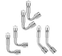 6 PCS Valve Extension Tire Valve Extensions 45 90 135 Degrees Extension Adapter Universal Tire Valves Extenders Metal Valves Stems Removal Tool for Dual Wheels Cars, Bicycles Motorcycles (Silver)