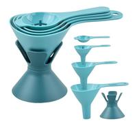 6 PCS Versatile Kitchen Funnel Set - Includes 3 Sizes of Funnels, Egg White Separator, Strainer, and Foldable Storage Base - Food Grade Plastic Funnels for Filling Bottles and Bags Effortlessly