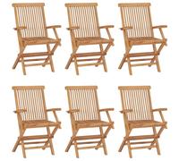 (6 pcs) vidaXL 1/2/3x Solid Teak Wood Folding Garden Chairs Outdoor Seating Furniture
