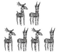 (6 pcs) vidaXL Christmas Decorations Reindeers Light Decor 80 LEDs Warm White Rattan
