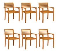 (6 pcs) vidaXL Garden Chairs Outdoor Chair Balcony Dining Chair Solid Wood Acacia