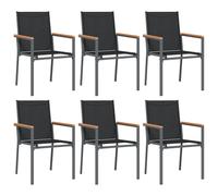 Garden Chairs Outdoor Chair Seat Armchair Black Textilene and Steel vidaXL