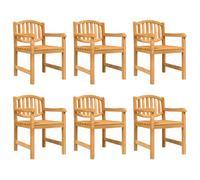 (6 pcs) vidaXL Garden Chairs Wooden Stackable Dining Chair Armchairs Solid Wood Teak