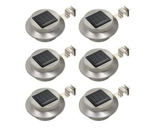 (6 pcs) vidaXL Outdoor Solar Lamps Garden Lamp Patio Path Solar Light LED Round White