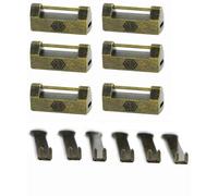 6 Pcs Vintage Carved Lock Antique Chinese Lock Retro Padlock for Storage Box, Wooden Suitcase, Drawer and Home Décor