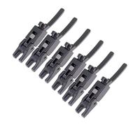 6 Pcs Vintage Locked String Saddles for Electric Guitar Tremolo Bridge Double Locking System, Compatible with Vintage Tremolo Bridges, Metal Material, 67 x 10.6 mm, Golden Black Chrome