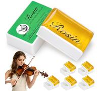6 Pcs Violin Rosin, Low Dust Violin Rosin for Violin Bow, Viola, Cello Bows, Natural Light Rosin with Case, Universal String Instrument Accessory for Beginner & Musicians