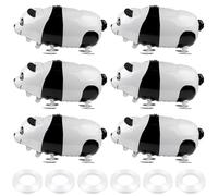 6 Pcs Walking Farm Animals Balloons,Mylar Walking Pet Balloon with Ribbons for Theme Farm Animals Birthday Halloween Party Decorations (Panda)