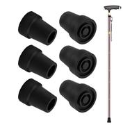 6 PCS Walking Pole Ends, Trekking Pole Rubber Tips 19mm Walking Stick Rubber Ends Sticks Crutch Ends Protectors Outdoor Accessories for Most Asphalt Rock Snow Mud Ground Non-Slip Shock Absorption