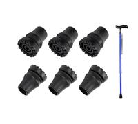 6 PCS Walking Stick Rubber Tips, Trekking Pole Ferrules Hiking Poles Replacement Caps, Crutch Ends Protectors Outdoor Accessories for Most Asphalt Rock Snow Mud Ground Non-Slip Shock Absorption (B)