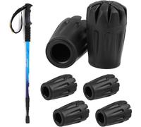 6 PCS Walking Stick Rubber Tips, Trekking Pole Ferrules Hiking Poles Replacement Caps, Crutch Ends Protectors Outdoor Accessories for Most Asphalt Rock Snow Mud Ground Non-Slip Shock Absorption (A)