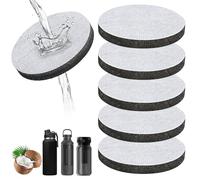 6 Pcs Water Bottle Filter Discs Compatible with Brita Fill & Go Water Filter Bottles Carafes, Effective Filtration, Reduce Chlorine & Organic impurities, Mini Water Filter Bottle Filter Replacement