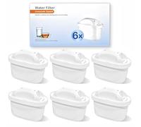 6 Pcs Water Filter Cartridges for Brita Maxtra Pro, Marella, Style, Aluna | Replacement Compatible with Brita Water Filter, Reduces Limescale/Chlorine/Lead, BPA-Free, Eco-Friendly, Healthy&Fresh Water