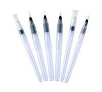 6 Pcs Watercolour Brush Pens Set, Professional Water Paint Brush with Refillable Reservoir, Water Brushes with Fine/Medium/Large Tips for Watercolour Painting, Sketching