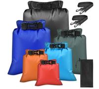 6 Pcs Waterproof Camping Essentials in 1.5L,2.5L,3L,3.5L,5L,8L, Lightweight Hiking Large Capacity Dry Bag, Outdoor Equipment Wet Bags, Travel Backpacking Drybag for Swimming, Boating, Kayaking Rafting