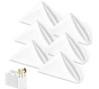 6 PCS White Cloth Napkins, Cloth Napkins, White Napkins, Size - 43 X 43 Cm, Reusable Dinner Napkin, Ideal for Restaurant, Weddings and Parties