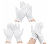 6 Pcs White Cotton Gloves for Dry Hands and Overnight Moisturising | Wear Over Hand Cream to Help Keep It in Place, Soft Breathable Fabric, Washable for Reuse