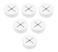 6 Pcs White Flexible Silicone Rubber Grommets for Holes,White Flexible Cable Cover Rubber Grommet Wiring Coil Gasket for Plugs Wires Assortment Kit,Cable Wire Hole Cover for Office Home Computer Desk