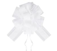 6 PCS White Large Pull Bows for Gift Wrapping, Big Christmas Gift Bows for Presents, 6 Inch Ribbon Bow for Wedding Car Gift Baskets