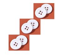 6 PCS White Resin Buttons, 4 Hole White Buttons Domed Round Buttons Sewing Buttons On Coat Making Buttons for DIY, Handmade, Crafting, Sewing, Replacement, Knitting, Clothes Ornament(32L 20mm)