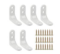 6 Pcs White Shelving Brackets, Heavy Duty Floating Shelf Supports and L Brackets with Screws, Wall Mount Corner Brace Angle Brackets for Shelves, Ideal for Home, Office, Kitchen and Bedroom