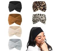 6 Pcs Wide Headbands for Women's Hair, 22×10.5cm Fabric Hair Bands for Women, Yoga Fashion Head Band Hairs, Twisted Knot for Adult Women's Hairr, Hair Bandanas for Women Accessories (Extends to 40 cm)