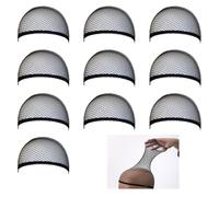6 Pcs Wig Cap, Black Mesh Wig Caps with Open End, Elastic Breathable Hair Net for Women Men, Polyester Liner Weaving Caps for Long Short Thick Hair, Halloween Cosplay