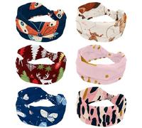 6 PCS Wild Western Cowgirls Women Rodeo Vintage Pattern Women Headbands, Non-slip Hairband, Wide Hair Wrap, Twist Knotted Hairband, Soft Stretchy Turban Head Bands for Girl