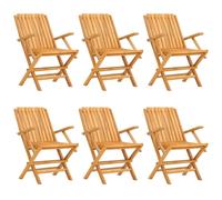 (6 pcs, with armrest) vidaXL Folding Garden Chairs Outdoor Chair Patio Wooden Chair Solid Wood Teak