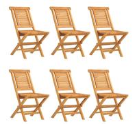 (6 pcs, without armrest) vidaXL Folding Garden Chairs Outdoor Chair Patio Wooden Chair Solid Wood Teak