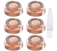 6 Pcs Women Facial Hair Remover Replacement Heads Rose Gold-Plated Blade Head Suit for First Gen Finishing Hair Remover Soft Touch Women Lip, Chin, and Cheeks Cleaning with 1 Pcs Cleaning Brush