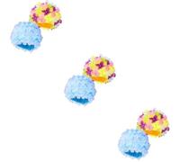6 Pcs Women Floral Swimming Cap with 3d Flowers, Nylon Bathing Hat | Set in Flower and Blue, Flexible Fit, Non-slip Hair Protection for Bathing Spa Use