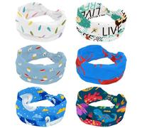 6 PCS Women's Headband, Wide Hairband, Animals-Words Elastic Non-Slip Headband, Twist Knotted Sport Workout Head Wrap, Hair Accessories