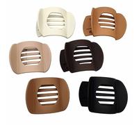 6 Pcs Womens Square Strong Grip Secure Hold Inner Teeth Styling Plastic Comfortable Curve No Slip Beauty Accessory Girls Ladies Claw Clamp Clip, Large Clear Brown and Black,Black Bobby Pins, Hair Fork