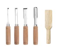 6 Pcs Wood Chisel Set with Flat and Gouge Blades, HSS Steel 8.66 in Chisel Set, Black Walnut Handles, with Sharpening Stone and Wooden Mallet, for Carving, Slotting, Trimming, DIY