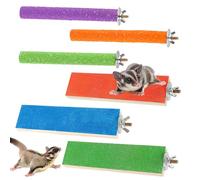 6 Pcs Wood Sugar Glider Toys Small Animal Climbing Steps Hamster Climbing Cage Steps Sharpening Claws for Cages Suitable, Colorfu