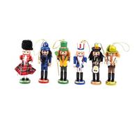 6 Pcs Wooden Nutcracker for Doll Soldiers Figure Home Christmas Decor Xmas Gift