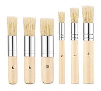 6 Pcs Wooden Paint Brushes Set, VEGCOO Natural Bristle Paintbrushes Art Painting Paintbrush Kit for Beginners Artists Students, Nylon Bristle Artist Paint Brush for Acrylic Watercolor Oil Painting
