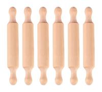 6 Pcs Wooden Rolling Pin, Wooden Rollings Pins 14 cm by 2 cm, Mini Rolling Pin Set of Six, Small Rollings Pins for Baking and Crafting, Suitable for Most People to Use