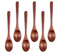 6 PCS Wooden Serving Spoons, 6.3 Inch Honey Spoon, Small Utensils for Eating Serving Table Spoon Wood Utensil Set for Home Kitchen Cooking, Stirring, Soup, Coffee, Tea, Dessert, Cereal