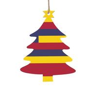6 PCS Wooden Xmas Tree Ornaments, Flag of The Kingdom of Hawaii Print Christmas Party Decoration Wood Pendant, for Home Crafts Hanging