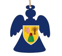 6 PCS Wooden Xmas Tree Ornaments, Flag of The Turks and Caicos Islands Print Christmas Party Decoration Wood Pendant, for Home Crafts Hanging