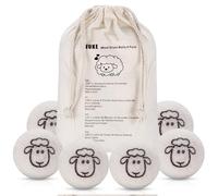 6 Pcs Wool Tumble Dryer Balls for Laundry UK, Wool Dryer Balls for Laundry Fabric Softener & Save Energy & Reduce Wrinkles, New Zealand Sheep Wool Drying Balls for Tumble Dryer, with Storage Bag