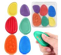 6 Pcs Worry Stones, Fidget Toys Sensory Toys Soft Silicone Textured Stones Stress Sensory Relieve Anxiety Perfect for Office Anxiety and Stress Relief Suitable for People Over 15 Years Old