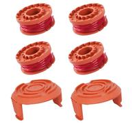 6 PCS Worx Strimmer Spool Replacement for WG151/WG163E Series/WA0004-0.065" (1.65mm) Autofeed Nylon Line, Lawn Trimmer Spool Line Replacement Accessories(4 Spools, 2 Caps)