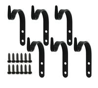 6 Pcs Wrought Iron Wall Hanging Plant Brackets - Small Outdoor Hooks for Baskets, Bird Feeders, Wind Chimes and Lanterns
